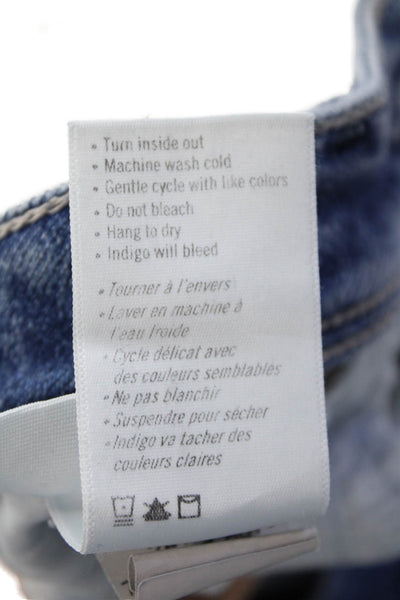 Paige Womens Cotton Denim Mid-Rise Five Pocket Slim Cropped Jeans Blue Size 25