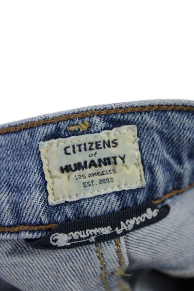 Citizens of Humanity Womens Distressed Denim High-Rise Skinny Jeans Blue Size 25