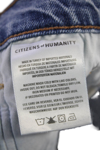 Citizens of Humanity Womens Distressed Denim High-Rise Skinny Jeans Blue Size 25