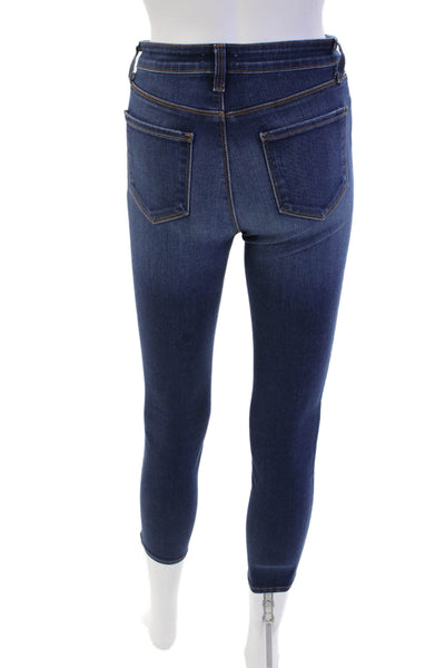 L'Agence Womens Denim Mid-Rise 5 Pocket Button Closure Skinny Jeans Navy Size 25