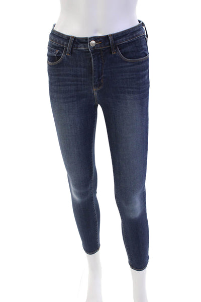 L'Agence Womens Cotton Blend Mid-Rise Five Pocket Skinny Jeans Blue Size 25