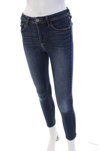 L'Agence Womens Cotton Blend Mid-Rise Five Pocket Skinny Jeans Blue Size 25