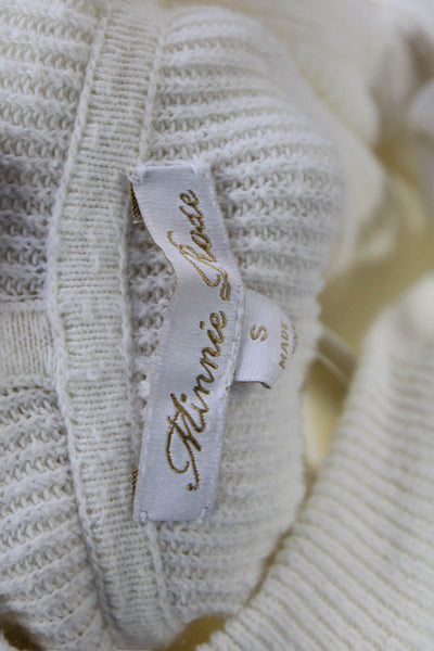 Minnie Rose Womens Cotton Knit Long Sleeve Asymmetrical Hoodie Cream Size S