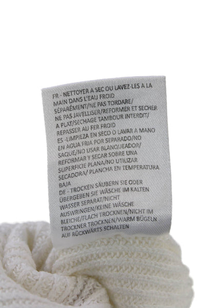 Minnie Rose Womens Cotton Knit Long Sleeve Asymmetrical Hoodie Cream Size S