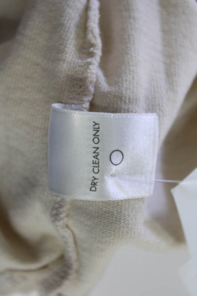 Apiece Apart Womens Long Sleeves Tee Shirt Light Beige Cotton Size Small