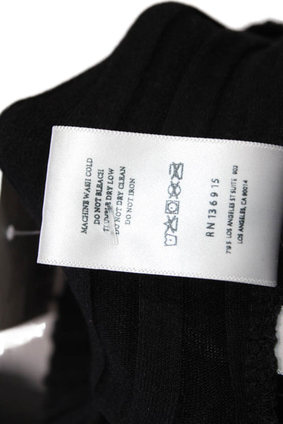 Simon Miller Womens Ribbed Pull On High Rise Cropped Pants Black Size Small