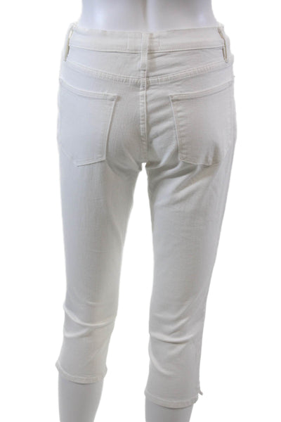 Frame Womens Cotton Pocketed Mid Rise Casual Capri Jeans Solid White Size 27