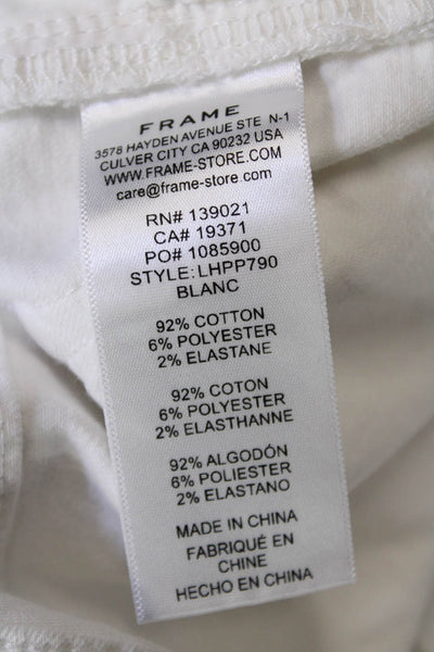 Frame Womens Cotton Pocketed Mid Rise Casual Capri Jeans Solid White Size 27