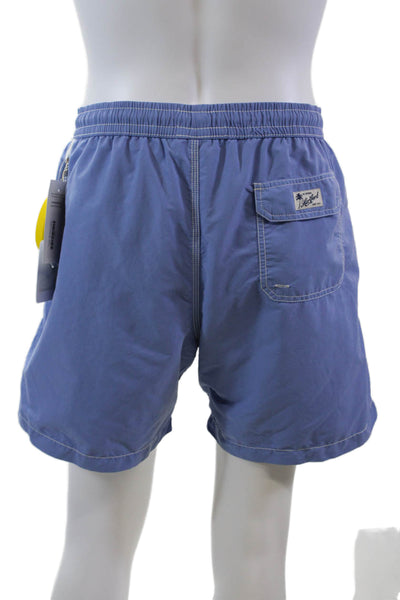 Hartford Mens Drawstring Waist Contrast Stitching Swim Trunks Blue Size XXL