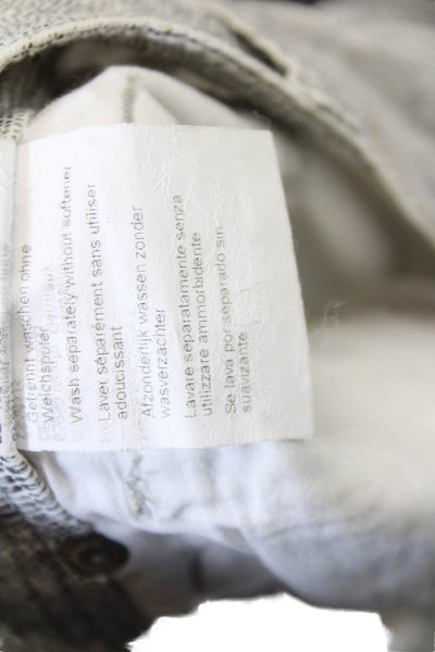 Raffaello Rossi Womens Zip Button Animal Printed Skinny Leg Pants White Size EUR