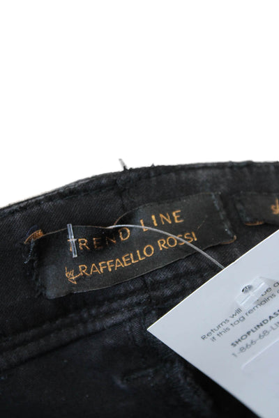 Raffaello Rossi Womens Cotton Zip Floral Printed Skinny Leg Jeans Charcoal Size