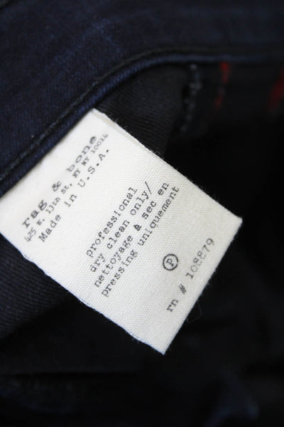 Rag & Bone Womens Cotton Zip Button Lined Skinny Leg Jeans Blue Size EUR 27