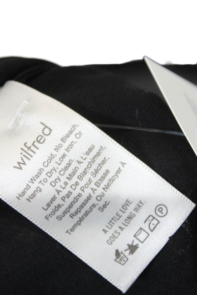 Wilfred Womens Long Sleeve Scoop Neck Cropped Sleek Blouse Black Size S