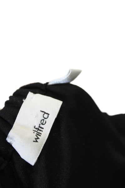 Wilfred Womens Long Sleeve Scoop Neck Cropped Sleek Blouse Black Size S