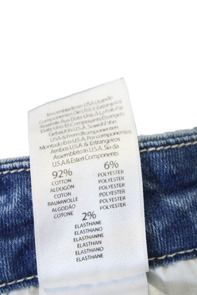 Mother Womens Cotton Distressed Five Pocket Mid-Rise Skinny Jeans Blue Size 25