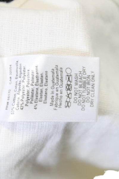 Current Air Womens Cotton Blend Round Neck Long Sleeve Blouse Top Cream Size XS