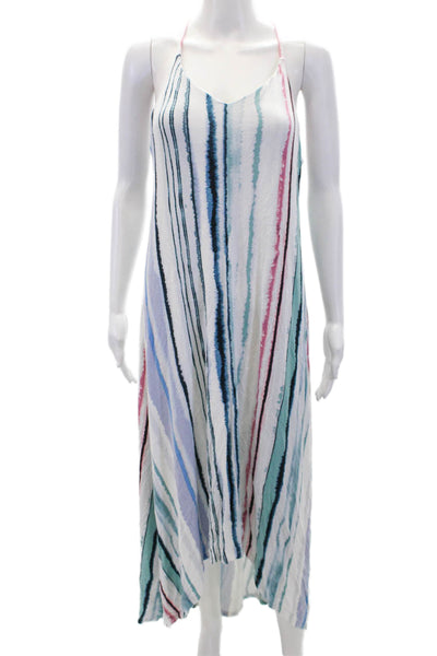Nicole Miller Women's Spaghetti Straps Hi-Lo Hem Midi Dress Multicolor Size M
