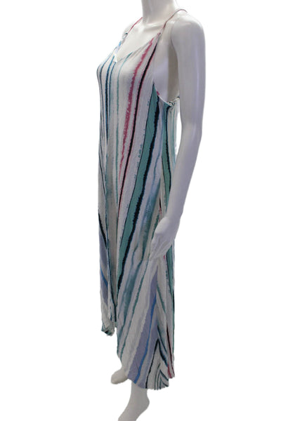 Nicole Miller Women's Spaghetti Straps Hi-Lo Hem Midi Dress Multicolor Size M