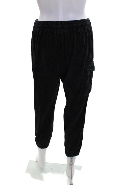 KT x T/Shirt Women's Elastic Waist Tapered Leg Jogger Pants Black Size S/M