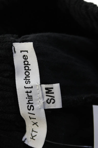 KT x T/Shirt Women's Elastic Waist Tapered Leg Jogger Pants Black Size S/M