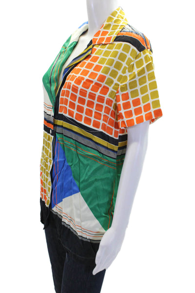 Song Of Style Women's Short Sleeves Button Up Multicolor Blouse Size XS
