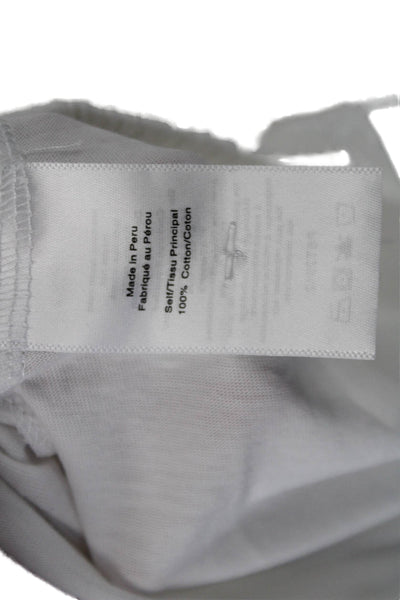 A.L.C. Womens Ring Bottom Long Sleeves Cropped Shirt White Cotton Size Petite