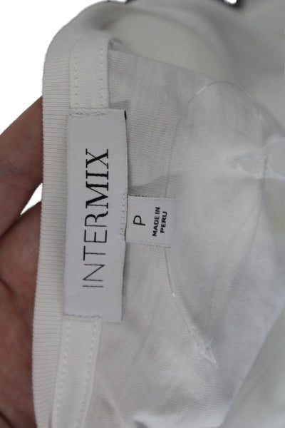 A.L.C. Womens Ring Bottom Long Sleeves Cropped Shirt White Cotton Size Petite