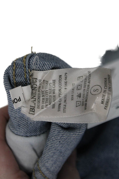 BLANKNYC Womensa Denim Raw Hem Button Down Jacket Blue Cotton Size Small