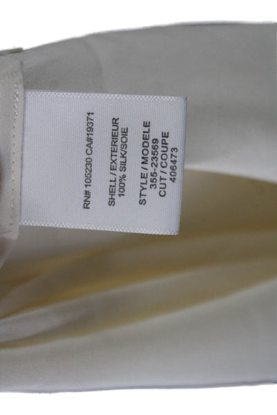 Joie Womens Silk Scoop Neck 3/4 Sleeve Blouse Top Cream Size Small