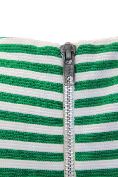 Torn by Ronny Kobo Womens Striped Cut Out A Line Dress Green White Size Medium