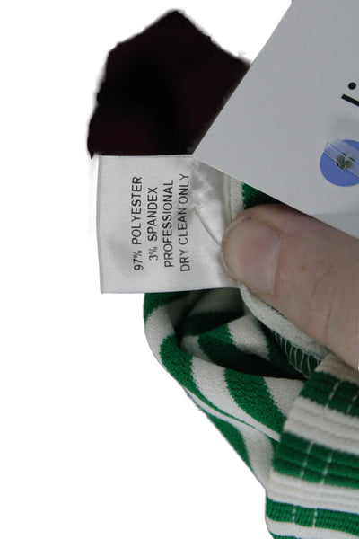 Torn by Ronny Kobo Womens Striped Cut Out A Line Dress Green White Size Medium