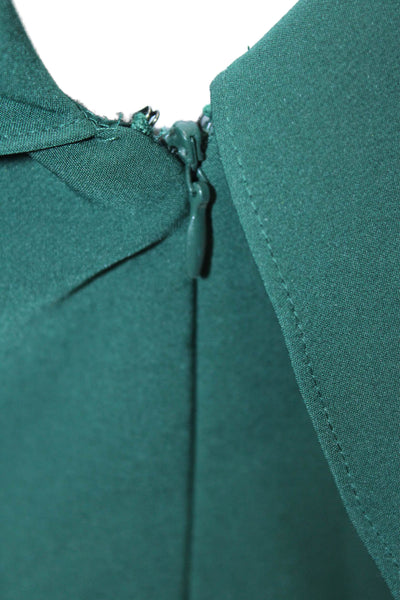 Gianni Bini Womens Ruffled Sleeveless V Neck Sheath Dress Emerald Green Size 4