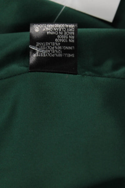 Gianni Bini Womens Ruffled Sleeveless V Neck Sheath Dress Emerald Green Size 4