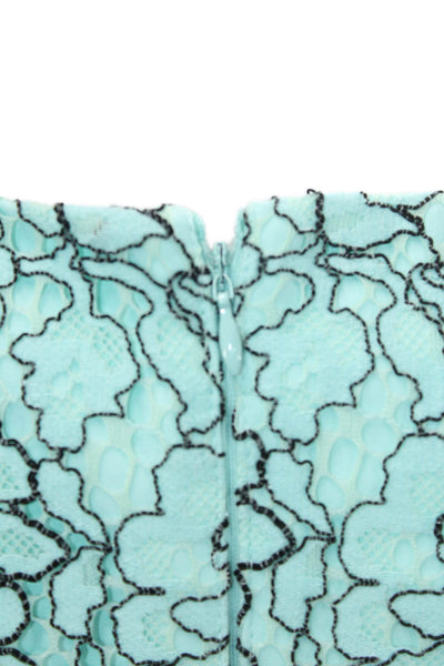 Antonio Melani Womens Lace Knee Length Sheath Dress Ice Blue Black Size 2