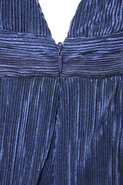 Tahari Womens Sleeveless High Rise Straight Leg Jumpsuit Midnight Blue Size 4