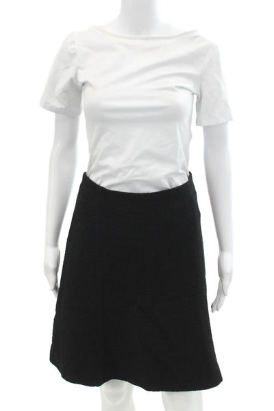 Carven Womens Zip Up Mini A Line Skirt Black Wool Blend Size EUR 38