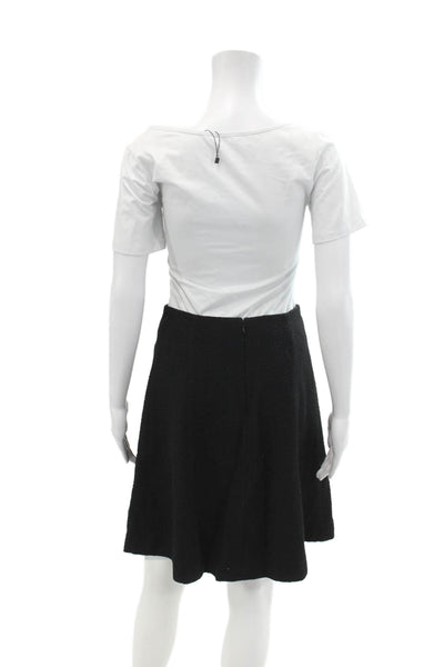 Carven Womens Zip Up Mini A Line Skirt Black Wool Blend Size EUR 38