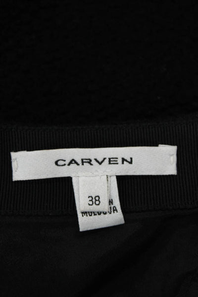 Carven Womens Zip Up Mini A Line Skirt Black Wool Blend Size EUR 38