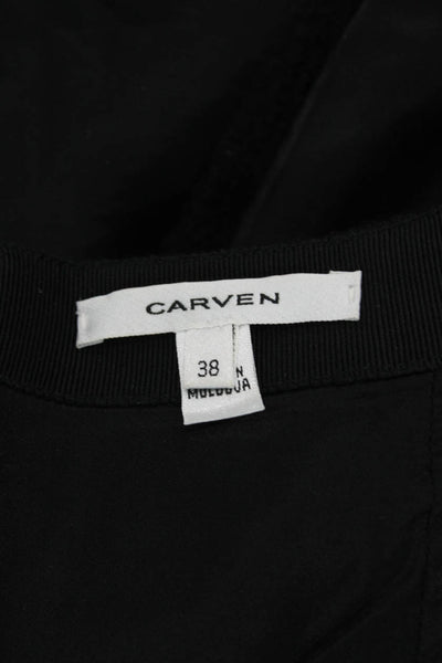 Carven Womens Zip Up Mini A Line Skirt Black Wool Blend Size EUR 38