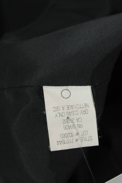 Theory Womens Button Down Belted High Waist Pleated Dress Black Wool Size 2
