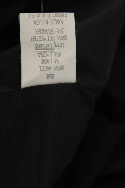 Theory Womens Button Down Belted High Waist Pleated Dress Black Wool Size 2