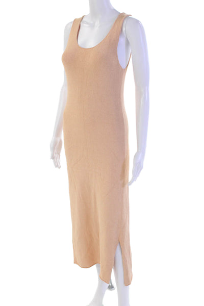 Margaret OLeary Womens Cotton Sleeveless Scoop Neck Knit Casual Dress Orange Siz