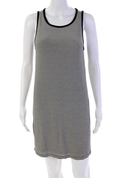 Paige Womens Sleeveless Round Neck Stripped Midi Knit Dress White Size XS