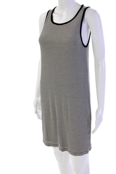 Paige Womens Sleeveless Round Neck Stripped Midi Knit Dress White Size XS