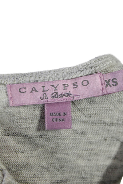 Calypso Womens Textured Sleeveless Scoop Neck Knit Casual Dress Gray Size XS