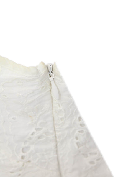 Maeve Anthropologie Womens Cotton Spaghetti Strap High Neck Short Dress White Si