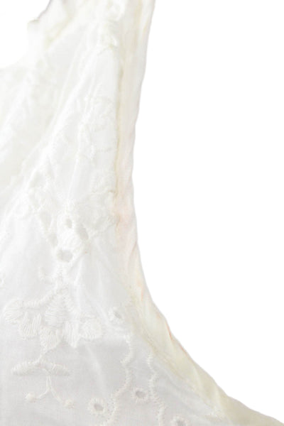 Maeve Anthropologie Womens Cotton Spaghetti Strap High Neck Short Dress White Si