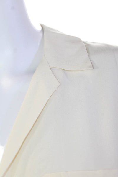 Equipment Femme Womens Silk Sleeveless V-neck Button Up Blouse Cream Size M