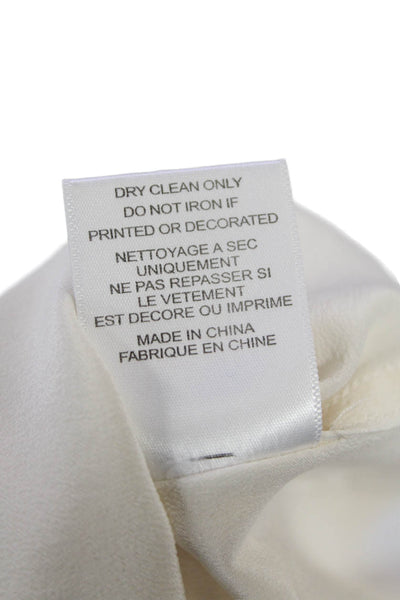 Equipment Femme Womens Silk Sleeveless V-neck Button Up Blouse Cream Size M