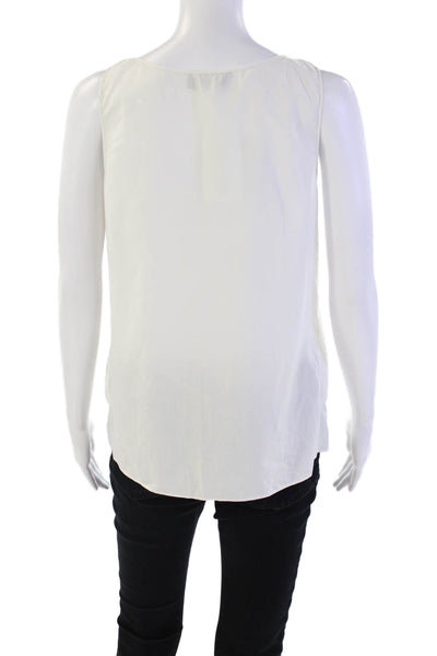 Thakoon Womens Cotton Sleeveless V-neck Knot Front Tank Blouse White Size 02